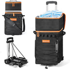 Odoland 48/72 Can Rolling Cooler Bag with Wheels & Handle, Collapsible Insulated Ice Chest for Beach, Camping & Tailgating - Portable Travel Soft Cooler on Wheels, Collapses for Easy Storage