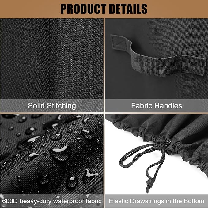 QuliMetal Grill Cover for Camp Chef 36 Inch Pellet Grills - 600D Heavy Duty Waterproof and UV Resistant for Camp Chef 36 Inch Pellet Grill,SmokePro LUX 36, SmokePro SGX 36