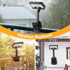 Clip On Solar Lights Outdoor with Motion Sensor, 360°Rotatable & Vertically Adjustable Solar Fence Lights with 92 LEDs (600 LM, 3000 K),IP65 waterproof Security light for deck, Gutter, Camping(2 Pack)