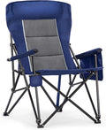 ALPHA CAMP Heavy Duty High Back Camping Chairs with Cup Holder Oversized Folding Chair Outdoor Chair with Headrest,Lawn with Side Pocket for Lawn, Sports and Fishing, 500lbs