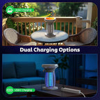 Solar Bug Zapper Outdoor, Mosquito Zapper Outdoor Waterproof Electric Fly Zapper Rechargeable Mosquito Killer with Solar Panel, 4200V Fly Trap Indoor for Home Backyard, Patio, Garden, Camping