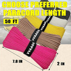 VVAAGG 1000 Paracord Rope, 50ft 12 Strand Parachute Cord for Crafting, DIY Projects, Survival Bracelets,Camping, Tent,Outdoor Hiking, Fishing (Pink, 50FT)