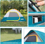 Camping Tent 2-4 Person, Waterproof Windproof Tent with Rainfly Easy Set up-Portable Dome Tents for Camping…