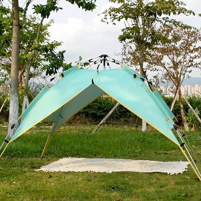 Camping Tent 3-4 Person Hydraulic Automatic Camping Tent Double Layer Instant Setup Outdoor Family Tent Portable Backpacking Tent for Hiking (Color :