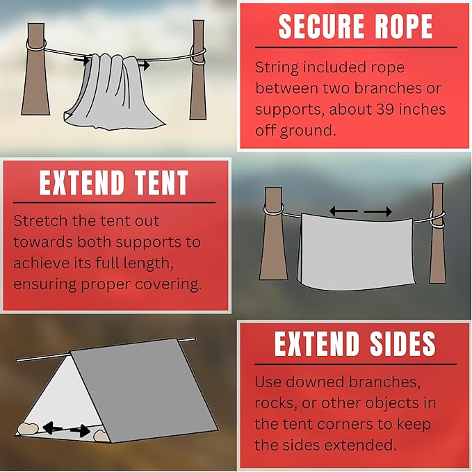 Emergency Zone Reflective & Green Survival 2 Person Tube Tents. Available in 1, 2, 3, 48 Packs.