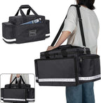 Trunab First Aid Bag Empty Medical Duffel First Responder Trauma Storage with Inner Dividers and No-scratch Bottom, Ideal for EMT, EMS, Paramedics, Bag Only, Black