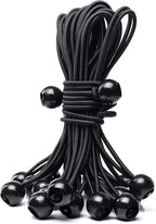 25Pack Length 8 Inch Bungee Cord Ties, Ball Bungee Strap Tarp Tie-Down, Elastic Cord Shock Rope for Outdoor Camping Tarp Clip Tent Canvas Tarpaulin Flag Pole Heavy-Duty Versatile Organize Accessory
