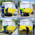 Pop Up Work Tent Instant Tool-Free Setup Portable Shelter for Outdoor Worksite, Construction, Gardening,Roadside Repairs,Emergency Shelter- Waterproof & UV Resistant Canopy 6ft x 6ft x 6.6ft