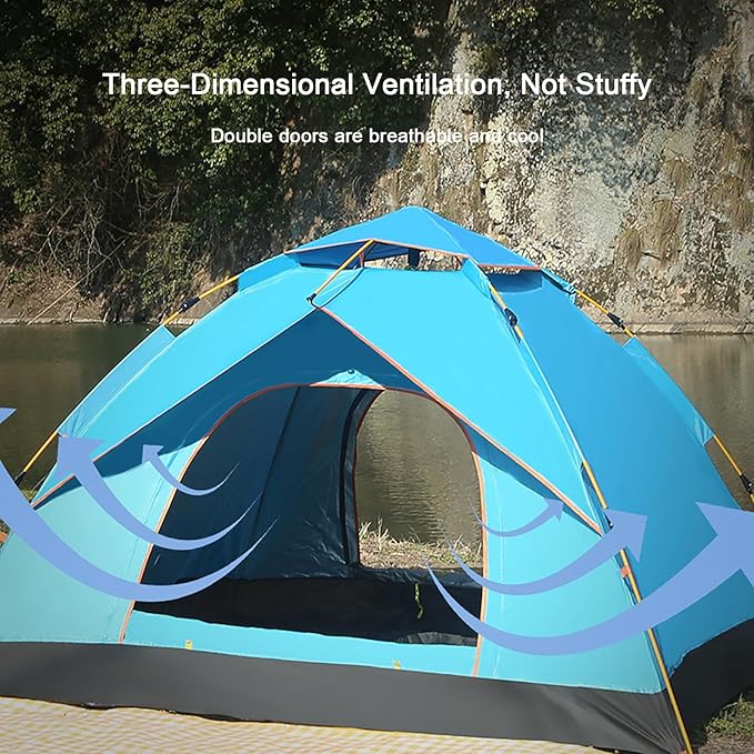 Tents for Camping, Pop up Tent, 2/3/4 Person Camping Tent, Spacious, Lightweight Portable Backpacking Tent for Outdoor Camping, Hiking