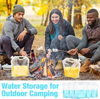 Zubebe 20 Pcs x 1.3 Gallon Water Container Bags Collapsible Emergency Container Bag 26 Gallon Freezable Bpa Free Food Grade Clear Plastic Storage Foldable Bottle for Camping Riding