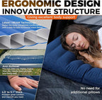 KingCamp Sleeping Pad for Camping, Ultralight Connectable Inflatable Sleeping Pad Camping Mattress with 6.3" Built-in Pillow & Foot Pump for Backpacking Hiking Tent Cot