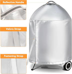 iCOVER Grill Cover for Weber 22 Inch Charcoal Kettle- Heavy Duty Waterproof BBQ Cover for Weber Char-Broil 22 Inch Charcoal Kettle Grills, Silver