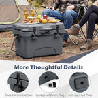 Goplus Hard Cooler, Insulated Ice Chest w/Portable Handles, Cup Holders, Ruler, Bottle Opener, 6 Day Ice Retention for Drink, Beverage, Camping, Fishing, Beach