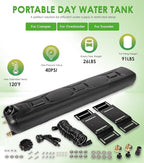 Yoursme 8-Gallon Pressurized Water Tank, Portable Camping Shower Water Storage with Spray Hose Roof Rack Mount for Pick-up Trucks & Off-Road Vehicles Overland Outdoor Activities Water Supply