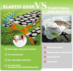 Fitted Picnic Table Cover with Bench Covers, Windproof Vinyl Table Cloths Outside Camping Cooking Backyard Furniture Seat Cushion Tablecloth Activities Party Decor Decorations Para Acampar Equipment