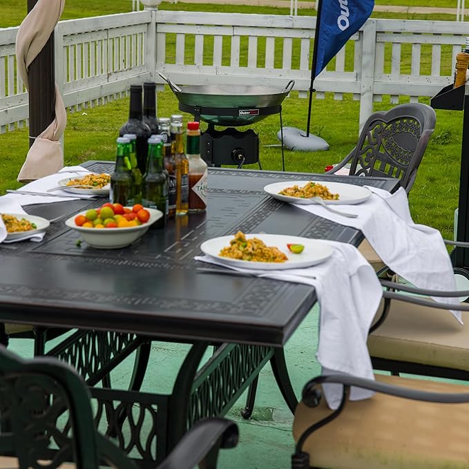 Outdoor Cooker With Wok Wok Station with Cover, Iron Wok and Burner 54000 BTU for Outdoor Cooking