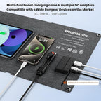 50W Portable Solar Panels,Foldable Solar Panel Charger IP68 Waterproof with USB-A and USB-C Ports DC 18V Output for Small Power Station Outdoor Camping RV Trip