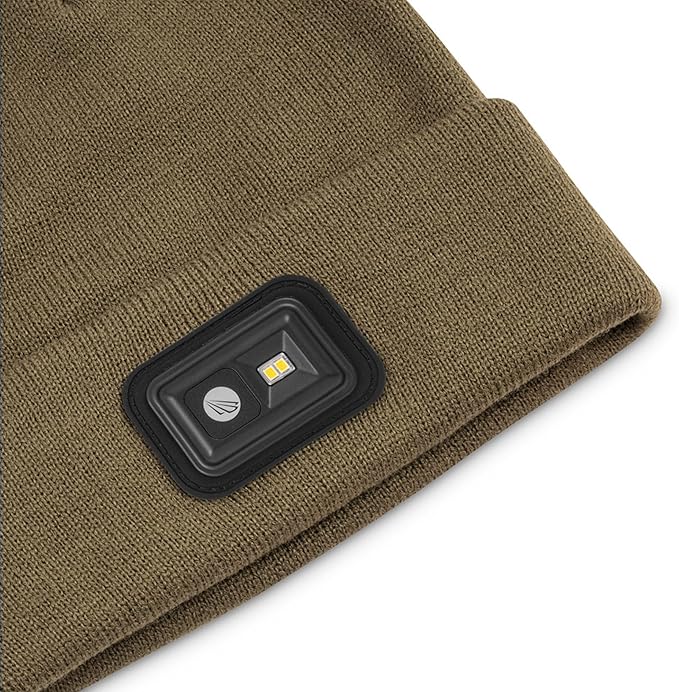 POWERCAP LED Hat Light 150 Lumens Rechargeable Fleece Beanie with Bright Built-in Headlamp Waterproof LED Warm One Size Cap