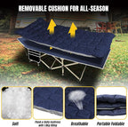 YELLOW JACKET Folding Camping Cot for Adults,600LBS Max Load,28" Wide Sleeping Cot with Removable Thick Mattress Portable Foldable Camping Bed with Carry Bag for Camp,Home,Office,Travel,Blue