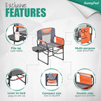 SUNNYFEEL Oversized Camping Directors Chair 2 Pack, Portable Folding Lawn Chairs for Adults Heavy Duty with Side Table,Pocket for Beach, Fishing,Picnic,Concert Outdoor, Foldable Camp Chairs
