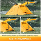BISINNA 4 Season Tent for Backpacking Winter Tents 2 Person Lightweight Cold Weather Tents Waterproof Double Layer All Season Tent Aluminum Alloy Poles Easy Set Up for Camping, Hiking, Outdoor