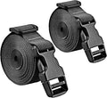 Premium Utility Straps with Quick Release Buckle Adjustable Heavy Duty Long Nylon Tie Down Straps Lashing Straps for Backpack Tactical Camping Gear Sleeping Bag Mattress(Black 2Pcs/13ft)