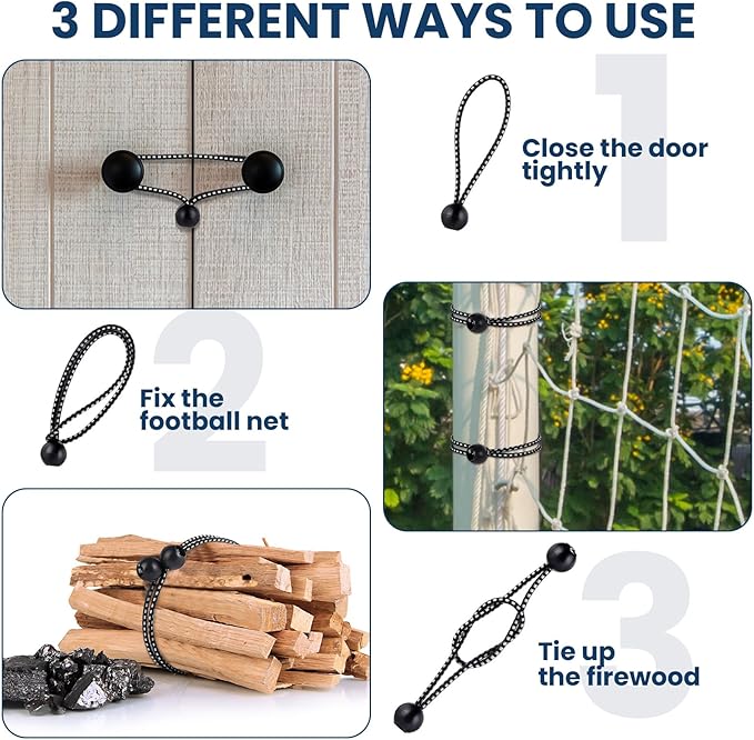 100 Pcs 6 Inch Ball Bungee Cords Tarp Tie Downs Bungee Cords with Balls Heavy Duty Outdoor Tarp Straps for Canopy Shelter Camping Cargo Tent Poles UV Resistant (Black White)