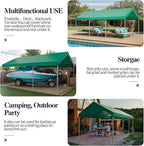 Shintenchi 10x20ft Heavy Duty Carport with UV&Wind Resistant Canopy,Portable Carport Garage Shelter with Stable Powder-Coated Steel Frame,Outdoor Carports for Car,Bike,Camp,Storage-Green