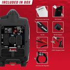 A-iPower 2300-Watt Portable Inverter Generator Dual Fuel, RV Ready, CARB Compliant CO Sensor, Light Weight With Telescopic Handle For Backup Home Use, Tailgating & Camping (SUA2301iD)