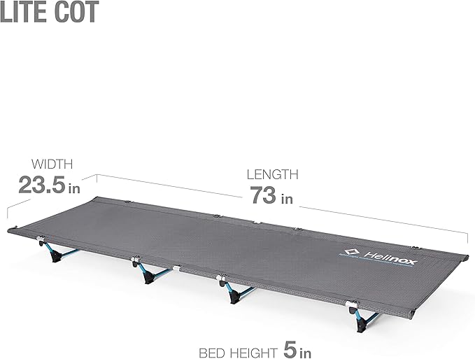 Helinox Lite Cot Ultra-Light, Portable Camping Cot, Compact, Collapsible, Backpacking, Foldable Camping Bed