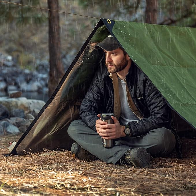 Arcturus XL Heavy Duty Survival Blanket – Insulated Reflective Thermal Camping Tarp - 8.5 FT x 12 FT (Olive Green)