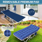 2 Pack Camping Cot with Mattress Comfortable Cot Bed Folding Cot Heavy Duty Cots for Sleeping with Carry Bag for Adults Kids Guest Bed Outdoor Indoor Home