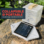 Solight Design SolarPuff Hybrid Solar Lantern – Collapsible LED Solar Camping Lantern with Warm & Bright White Light, Rechargeable, Waterproof, Light Sensor, Emergency & Power Outage Light