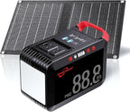 POWSTREAM 21W-Portable-Solar-Panel-Power-Charger Camping 88.8Wh Solar Generator with AC Output and Solar Panel High Efficiency Battery Supply for iPhone,iPad,Outdoor Adventures Home Blackout