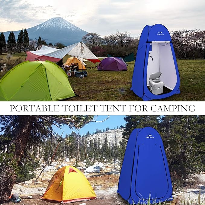 Your Choice 3.9x3.9x6.9FT Pop Up Privacy Tent, Large Portable Camping Changing Room with 2 Storage Pockets & 4 Sandbags, Outdoor Shower & Toilet Shelter for Beach, RV, Camping & Hiking