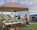 ABCCANOPY Pop Up Canopy - Outdoor Patio Portable Canopy Tent Heavy Duty for Backyard and Deck with 4 Sandbags(Khaki, 12x12)