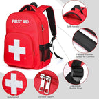 Empty First Aid Backpack, Emergency Medical Backpack with Multi-Pocket, Water-proof First Aid Bag Emergency Medical Bag, Nice for Outdoor Hiking Travel Field Trips Camping