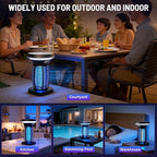 Solar Bug Zapper Outdoor, Rechargeable & Solar Powered, 4200V High Voltage for Effective Mosquito & Multi-Insect, Pet/Child Safe with UV Light, Waterproof for Camping Indoor Outdoor