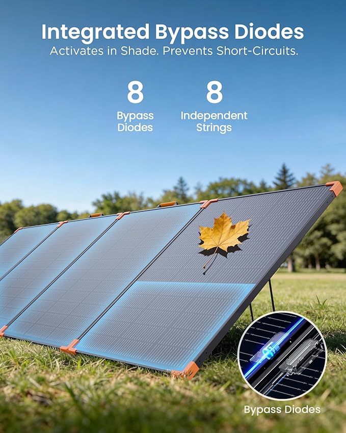 350W Portable Solar Panel, N-Type 16BB 25% High Efficiency Foldable Solar Charger for Jackery/EcoFlow Delta/Anker Solix C1000/Bluetti,IP68 Waterproof OffGrid Power for RV Camping Power Backup