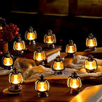 Ferraycle 12 Pcs Mini Lantern Decor 4 Inch Western Lantern Table Centerpiece Small Vintage Camping Hanging Lamp Ornaments Bulk for Cowboy Cowgirl Wedding Halloween Christmas (4 Inch,Silver)