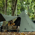 OneTigris Northgaze Canvas Hot Tent with Stove Jack, Windproof, Fire Retardant, Durable 4 Season Camping Pyramid Teepee Tent for 2~4 Person