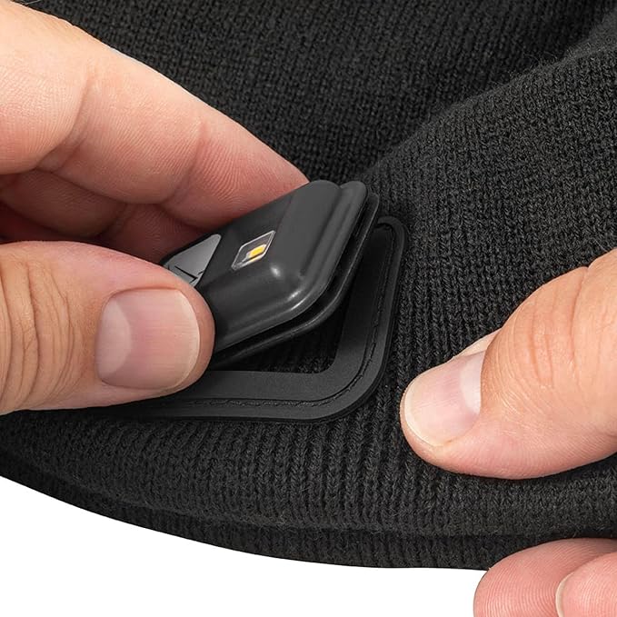 POWERCAP LED Hat Light 150 Lumens Rechargeable Fleece Beanie with Bright Built-in Headlamp Waterproof LED Warm One Size Cap