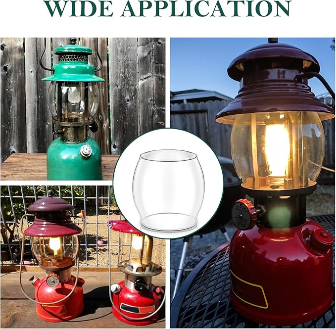 Lantern Glass Replacement for Coleman 200a Globe,Replace R690B051,Glass Globe for Fueled Lanterns for Coleman,Kamplite,JC Higgins,Optimus,Unimet,Ashflash Vintage Lanterns,Camping Lantern Accessories