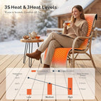 Heated Seat Pad & Cushion, Extra-Long Chair Heating Pad with 10000mAh Battery Pack, Waterproof 3S Fast Heat Seat Warmer for Full Back, Hips & Legs, Ideal for Office Chair, Camping, Fishing & Home