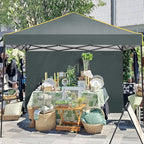 COBIZI 10x10 Pop Up Canopy Tent with 4 Sidewalls and Mesh Windows 2.0, Waterproof Commercial Instant Gazebo Outdoor Tents for Party/Exhibition/Picnic with Carry Bag,4 Stakes & Ropes (Gray)