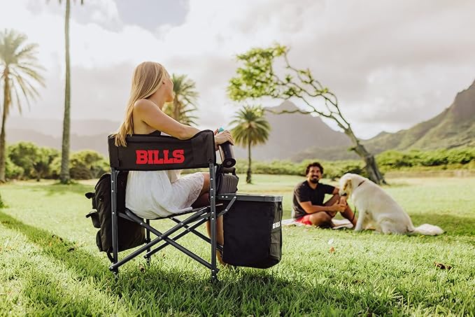 Picnic TIME NFL Unisex-Adult NFL Fusion Camping Chair with Side Table and Soft Cooler, Beach Chair for Adults, Lawn Chair