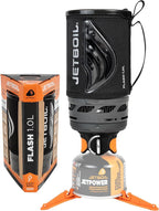 Jetboil Flash Portable Fast Boil Stove for Camping and Backpacking with 1-Step Auto Ignition, Propane/Isobutane Burner with Cooking Cup