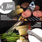 16-Piece BBQ Grill Accessories Set - Barbecue Tool Kit with Aluminum Case for Home Grilling - Great Gift for Birthday or Father’s Day by Home-Complete
