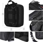 I GO Survival First Aid Kit, 251 Pieces Compact Tactical Trauma First Aid Bag, Molle Compatible Emergency Pouch for Outdoor Camping Hiking Backpacking and Travel