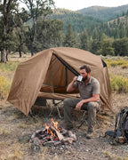 Gonex Camping Tent Cot for Adults, 1-Person Off-Ground Folding Portable Easy Set-up Tent Cot Combo for Hiking, Backpacking, Car & Motorcycle Camping(31.5" W X 78.7" L)-Khaki